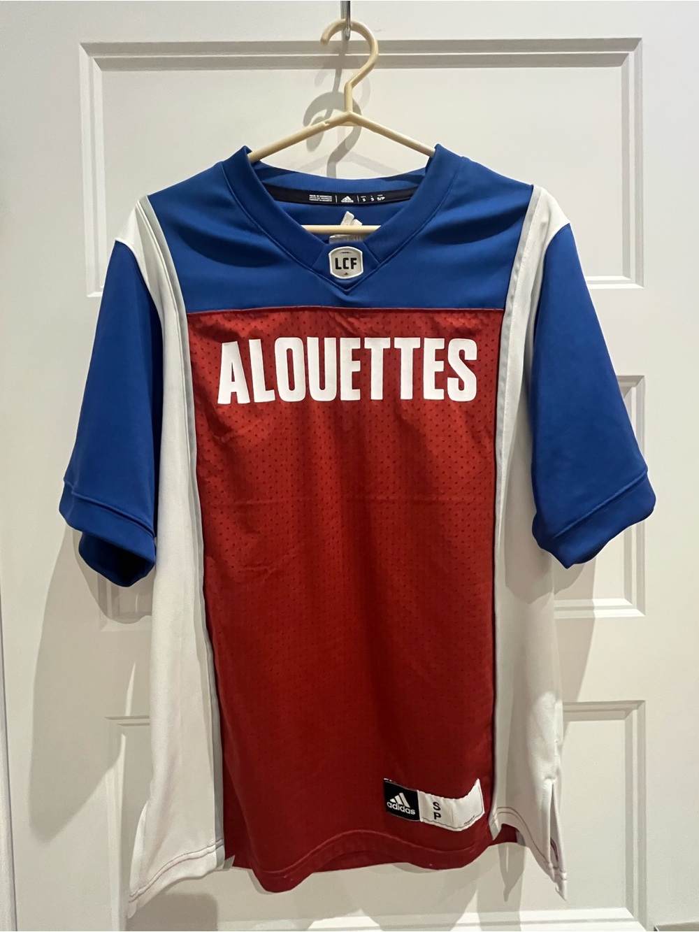 adidas Red Blue White Alouettes Football Jersey